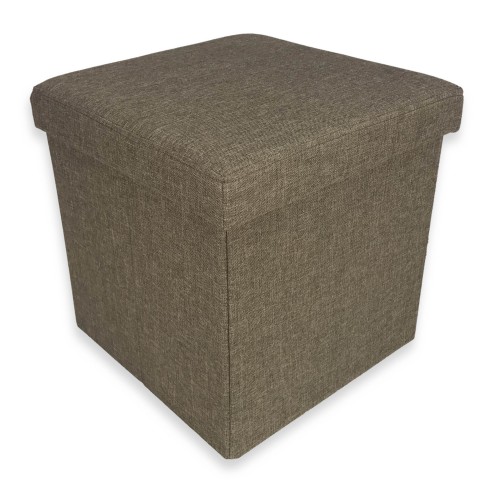 POUF MIT FUSSSTÜTZE AUS STOFF TAUPE TAYLOR