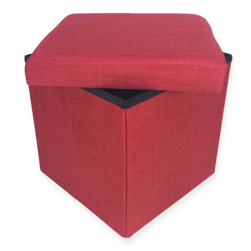 FOOTREST STORAGE POUF BORDEAUX TAYLOR FABRIC