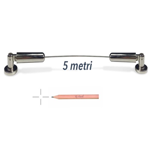 CÂBLE en ACIER Gustavo © TENTE 5 MT. RÉGLABLES EN ACIER ÉTANCHÉITÉ AVEC DES ACCESSOIRES ET UN CRAYON, MARQUER LES TROUS DE