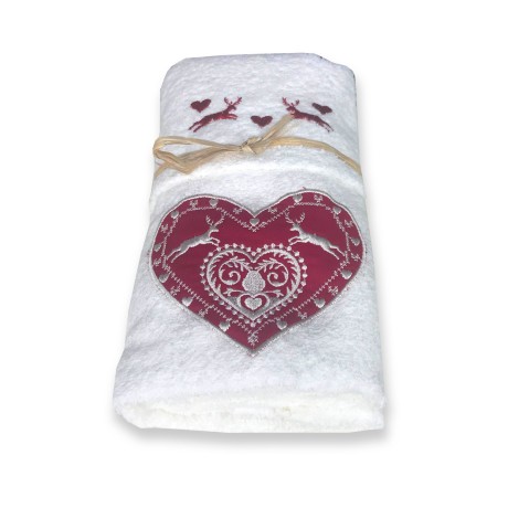 TIROLER HANDTUCHSET LOVE CREAM TYROLEAN