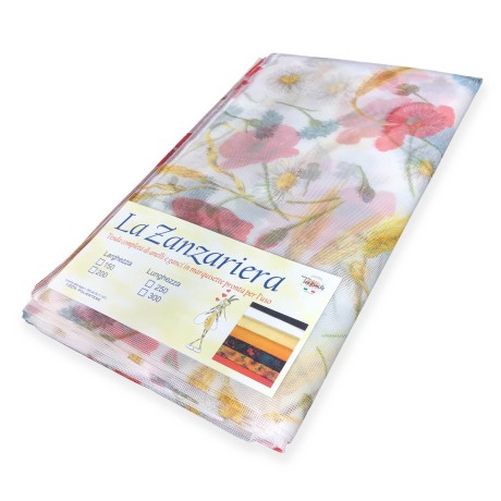 MESH CURTAIN OUTDOOR MARQUISETTE MOSQUITO NET WITH POPPIES AND EARS OF CORN