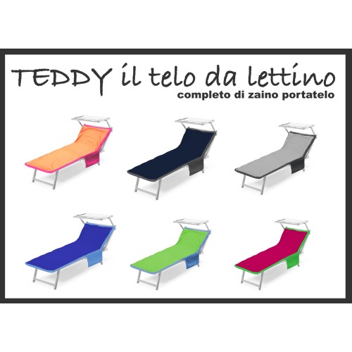 TELO MARE LETTINO TEDDY IN MICROFIBRA  CON TASCHE MISURA CM. 80 X 190 ARANCIO CON ZAINO