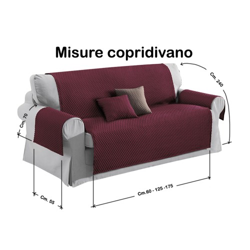 Couverture de canapé BX SALVADIVANO BULLES DE BORDEAUX À LA DE MASSAGE EFFET PAS DE FER À REPASSER