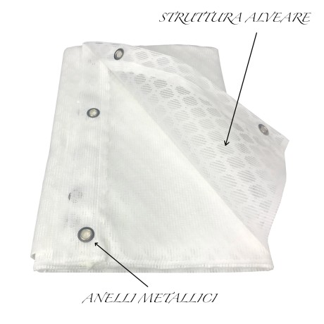 MESH-VORHANG MIT DIAMANT-MOSKITONETZ FÜR DEN AUSSENBEREICH BREITE LEINE Cm. 200 PLAIN WHITE