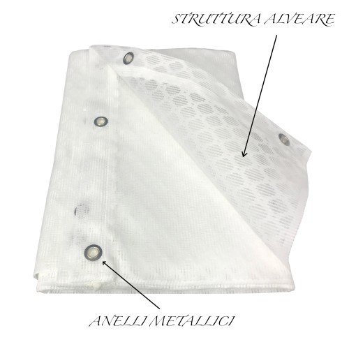 MESH CURTAIN WITH DIAMOND MOSQUITO NET FOR OUTDOOR WIDE LEAD Cm. 200 PLAIN WHITE