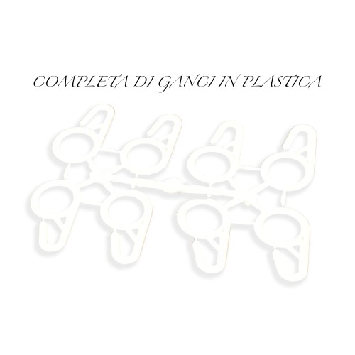 CORTINA DE MALLA CON MOSQUITERA DE DIAMANTE PARA EXTERIOR PLOMO ANCHO Cm. 200 BLANCO LISO
