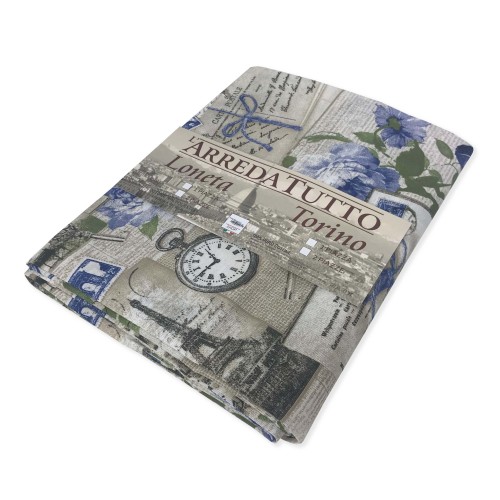 HANDTUCH EINRICHTUNGSBEZUG GRAN SCHAL TAGESDECKE SOFABEZUG STOFF LONETA SHABBY BLAU