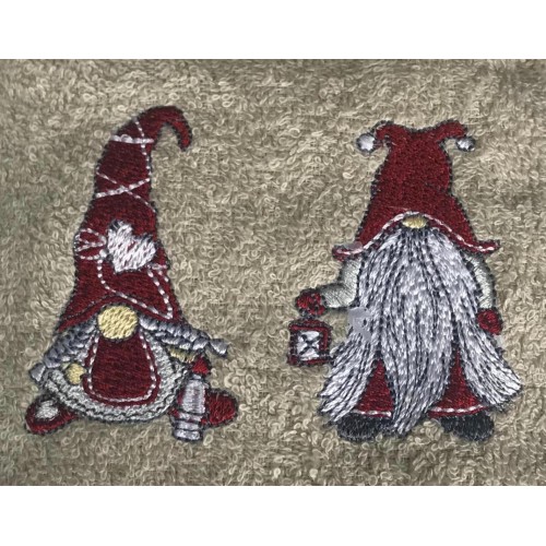 SET Serviettes TYROL TYROLIEN ELFI ELFO Dove gris en pur coton