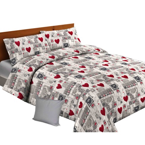 TYROLEAN QUILT SHEET SET WITH TIRPTCH DECORATIVE CUSHION