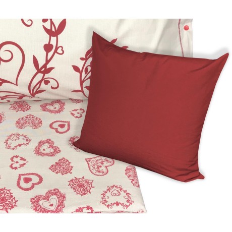 TYROLEAN Miros duvet cover red heart with decorative pillowcase
