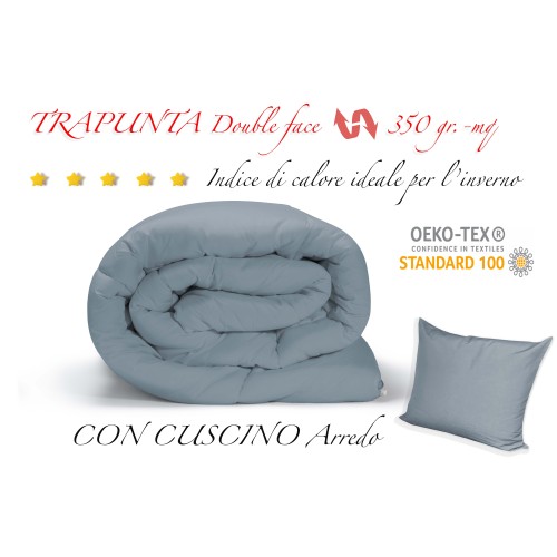 QUILT NR DUVET SOLID COLOR BLACK - GRAY double-sided WINTER 350 GR.