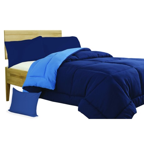 EDREDÓN NÓRDICO AZUL SÓLIDO - AZUL CLARO doble cara INVIERNO 350 GR. CON FUNDA DE ALMOHADA PARA MUEBLES BXAR
