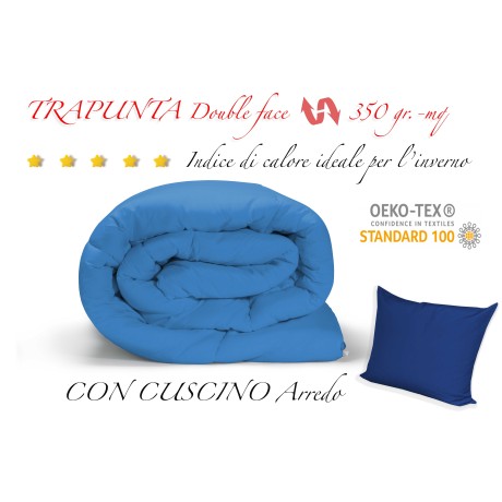 EDREDÓN NÓRDICO AZUL SÓLIDO - AZUL CLARO doble cara INVIERNO 350 GR. CON FUNDA DE ALMOHADA PARA MUEBLES BXAR