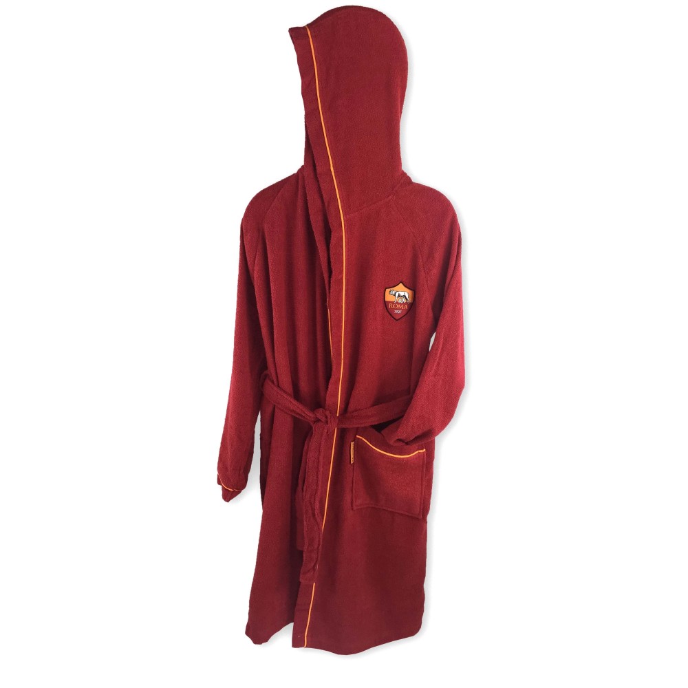 Peignoir ENFANT Garçon ORIGINAL A.S. ROMA En Microéponge Avec SAC À DOS DE PISCINE