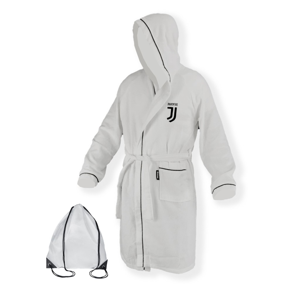 PEIGNOIR ADULTE ORIGINE DE LA JUVE À LA JUVENTUS EN MICROSPUGNA NOIR ET BLANC SAC DE PISCINE PEIGNOIR ADULTE ORIGINE DE LA JUVE À LA JUVENTUS EN MICROSPUGNA NOIR ET BLANC SAC DE PISCINE