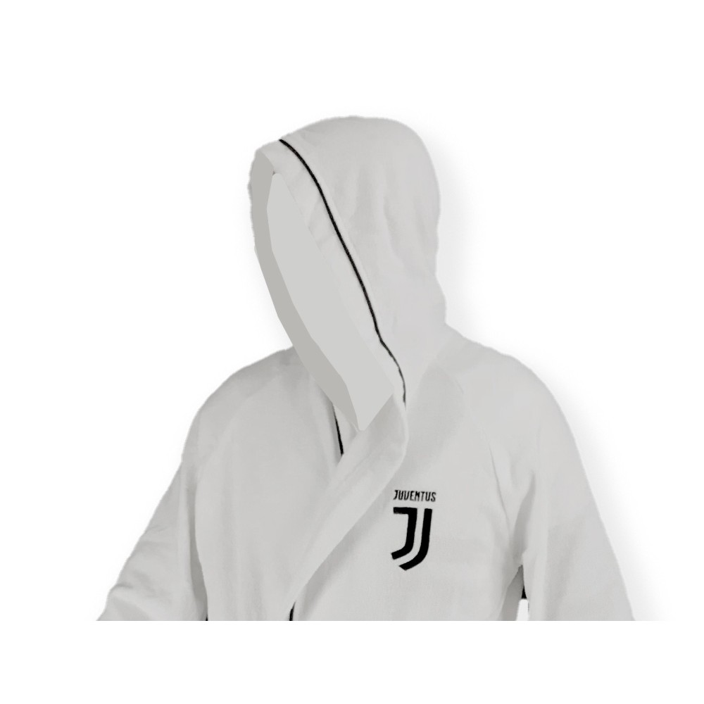 ORIGINAL Juve JUVENTUS Boy Peignoir Garçon BLANC NOIR avec Sac à Dos PISCINE