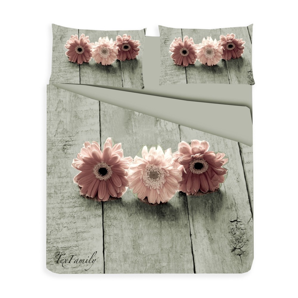 HOUSSE DE COUETTE IMA.TEX PHOTO-GERBERA ROSE HOUSSE DE COUETTE IMA.TEX PHOTO-GERBERA ROSE