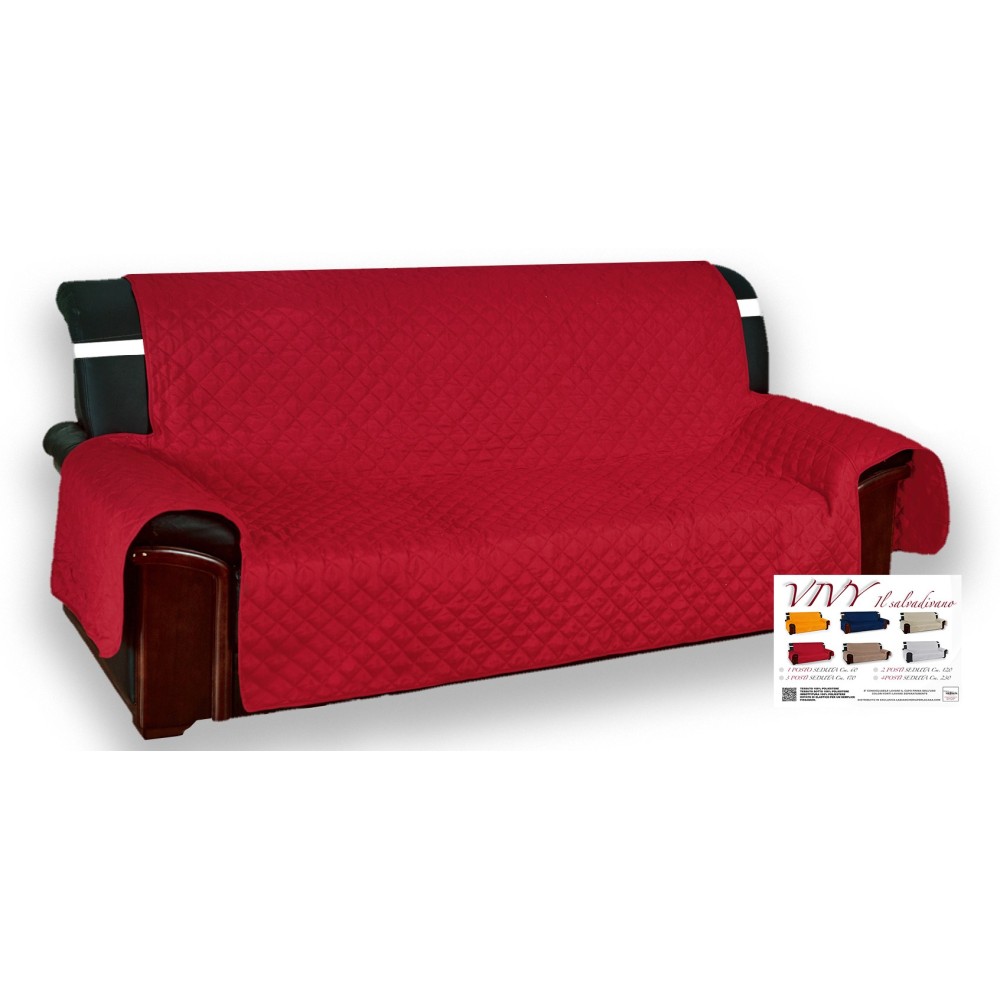 COPRIDIVANO BX SALVADIVANO VIVY TRAPUNTATO PIANO LISCIO ROSSO-BORDEAUX COPRIDIVANO BX SALVADIVANO VIVY TRAPUNTATO PIANO LISCIO ROSSO-BORDEAUX