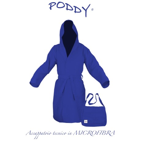 TECHNICAL BATHROBE IN MICROFIBER LIGHT BLUE