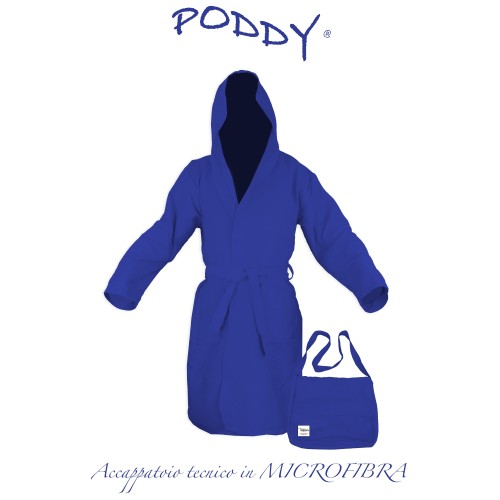 TECHNICAL BATHROBE IN MICROFIBER LIGHT BLUE