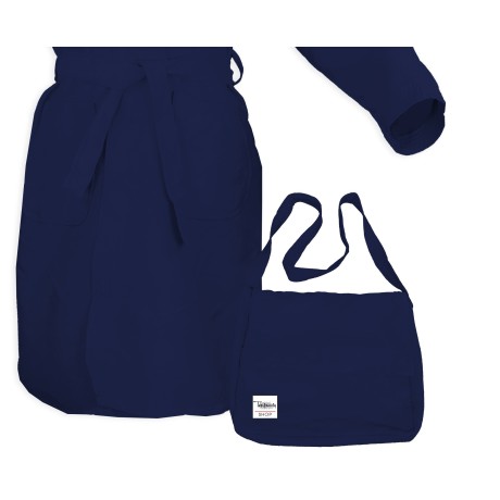 DARK BLUE MICROFIBER PODDY TECHNICAL BATHROBE