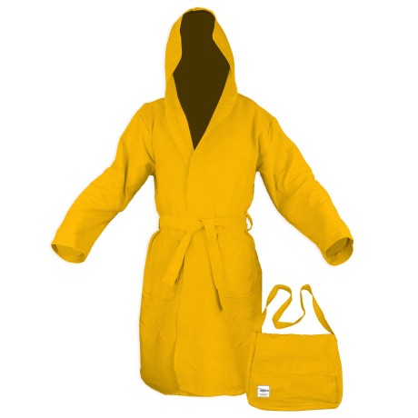 YELLOW MICROFIBER PODDY TECHNICAL BATHROBE
