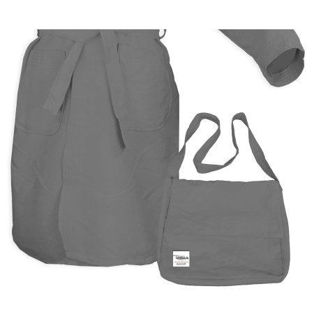 PODDY TECHNICAL BATHROBE IN GREY MICROFIBRE