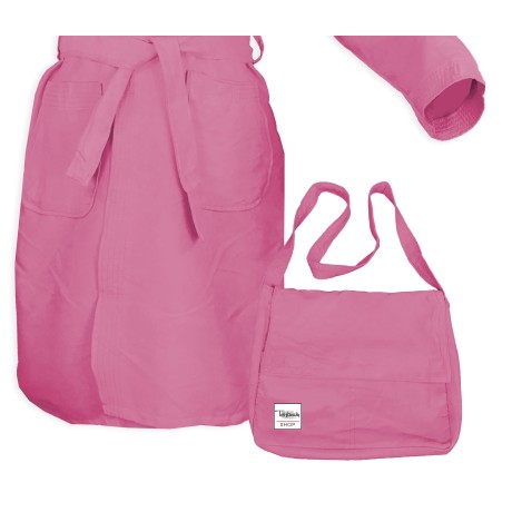 TECHNISCHER BADEMANTEL PODDY AUS ROSA MIKROFASER