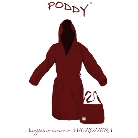 BORDEAUX MICROFIBER PODDY TECHNICAL BATHROBE