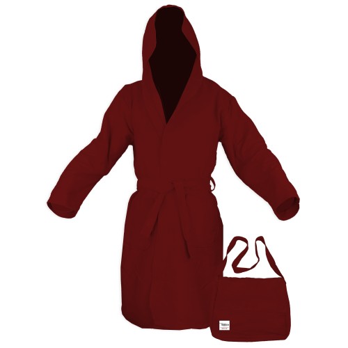 PODDY TECHNISCHER BADEMANTEL AUS MIKROFASER bordeaux