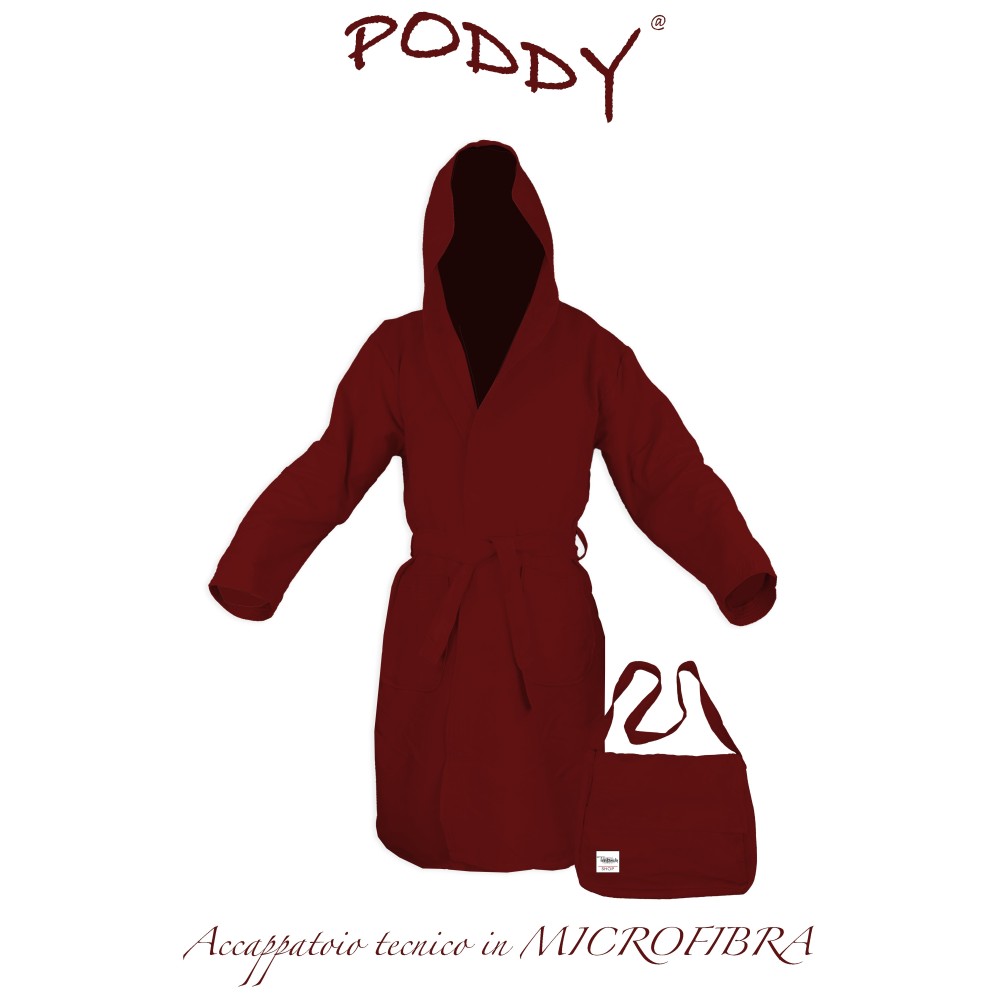 PODDY TECHNISCHER BADEMANTEL AUS MIKROFASER bordeaux