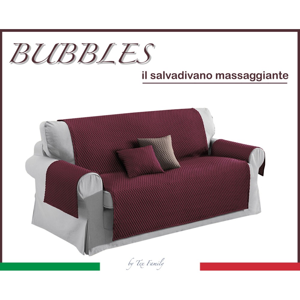 SOFA COVER BX BUBBLES BURGUNDY SOFA PROTECTOR WITH MASSAGE EFFECT NO IRON
