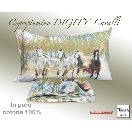 COPRIPIUMINO SERIE DIGITY IN COTONE CAVALLO CAVALLI