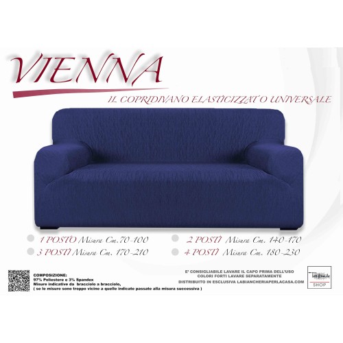 COPRIDIVANO ELASTICIZZATO VIENNA UNIVERSALE BLU