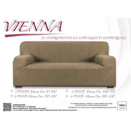 COPRIDIVANO ELASTICIZZATO VIENNA UNIVERSALE TORTORA