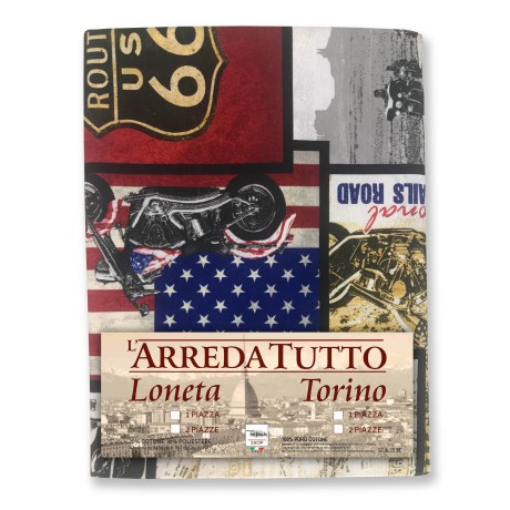 TOALLA COPRITUTTO GRAN FOULARD COLCHA FUNDA SOFÁ TELA LONETA U.S. ROUTE 66 NUEVO