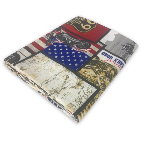TOALLA COPRITUTTO GRAN FOULARD COLCHA FUNDA SOFÁ TELA LONETA U.S. ROUTE 66 NUEVO