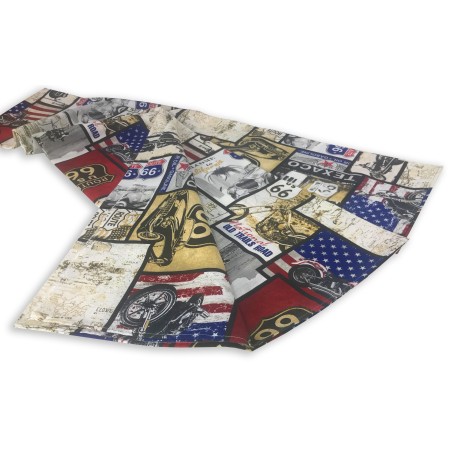 TOALLA COPRITUTTO GRAN FOULARD COLCHA FUNDA SOFÁ TELA LONETA U.S. ROUTE 66 NUEVO
