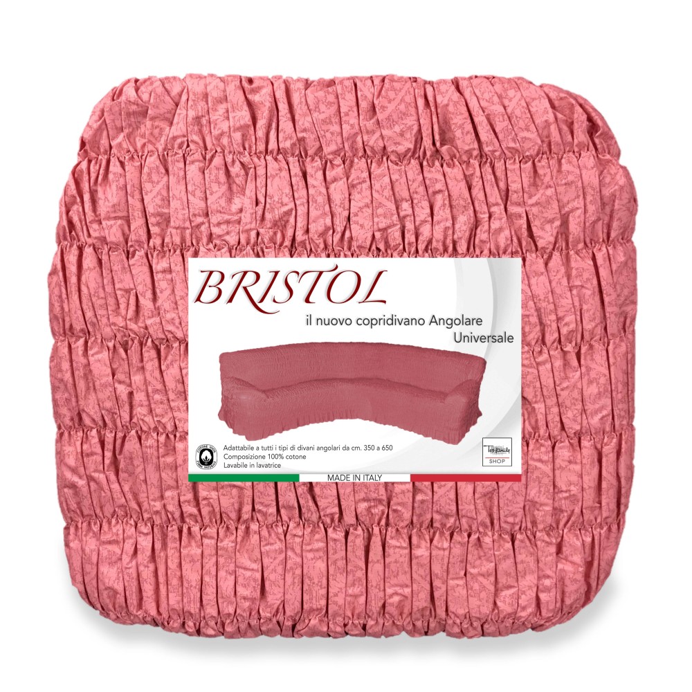 COPRIDIVANO ANGOLARE UNIVERSALE BRISTOL ROSA UNITO COPRIDIVANO ANGOLARE UNIVERSALE BRISTOL ROSA UNITO