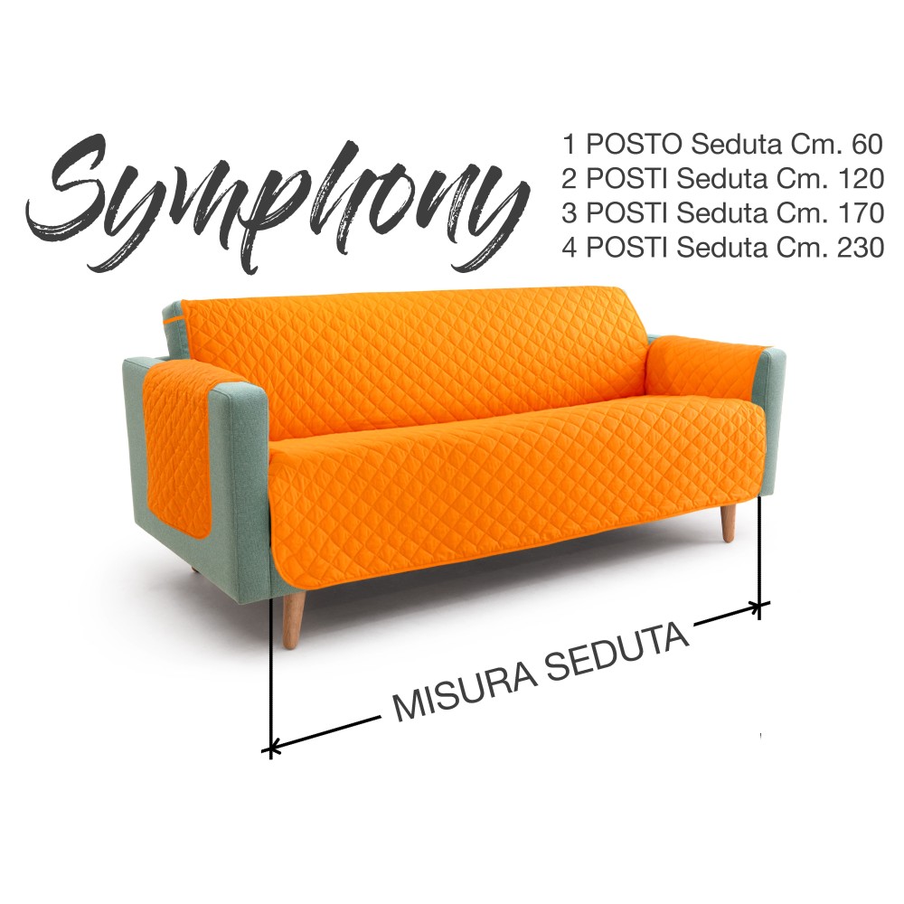 NEUER AR SOFABEZUG SYMPHONY GESTEPPTER ORANGEFARBENER SOFASCHUTZ