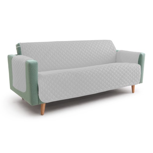 NEU GR SOFABEZUG SYMPHONY GESTEPPTER SOFASCHUTZ GRAU