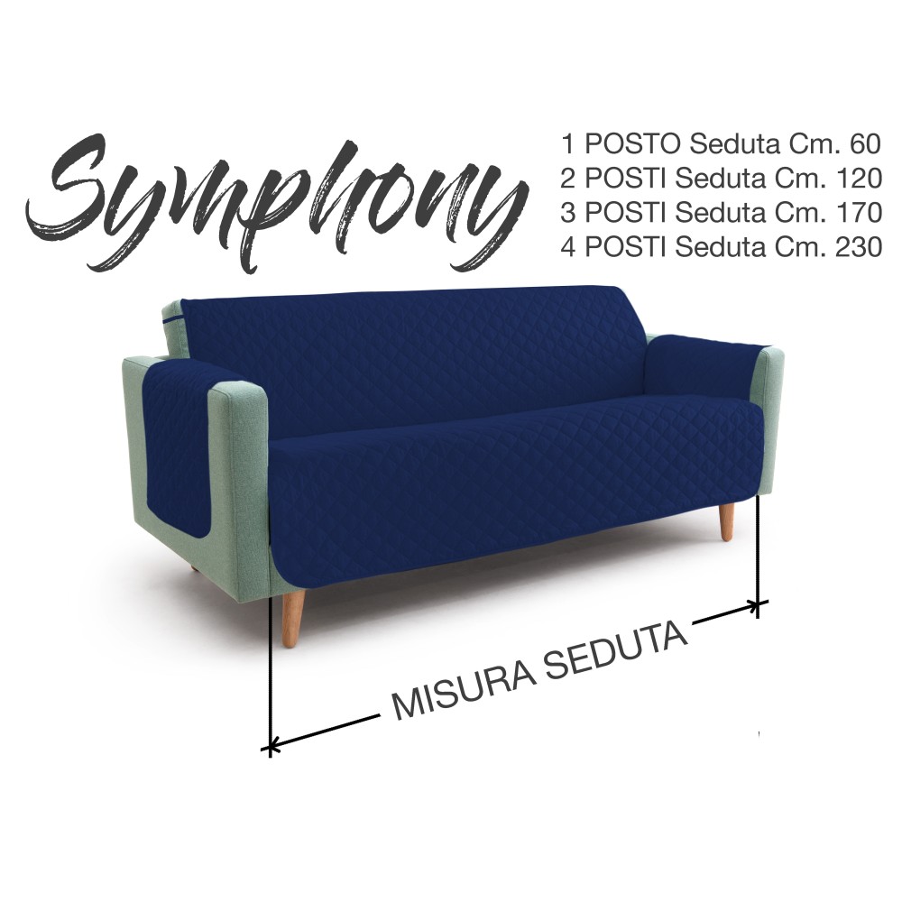 NUEVA FUNDA DE SOFÁ BL SYMPHONY PROTECTOR DE SOFÁ ACOLCHADO AZUL