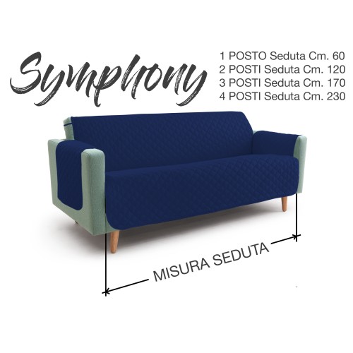NOUVEAU Couverture de canapé BL SALVADIVANO SYMPHONIE MATELASSÉ BLEU