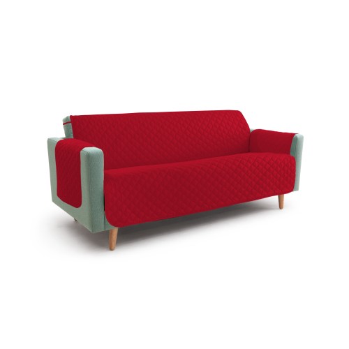 NEU BX SOFABEZUG SYMPHONY GESTEPPTER ROT-BURGUNDERROTER SOFASCHONER