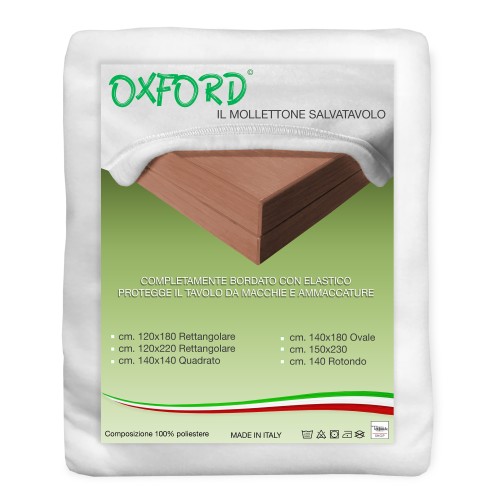 MOLLETONE Protège-table OXFORD sous nappe PROTECTEUR DE TABLE Blanc