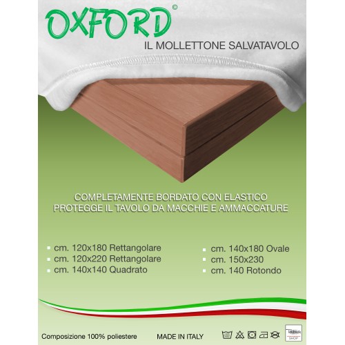 OXFORD Protector de Mesa Trampolín Bajo Mantel TABLE PROTECTOR Blanco