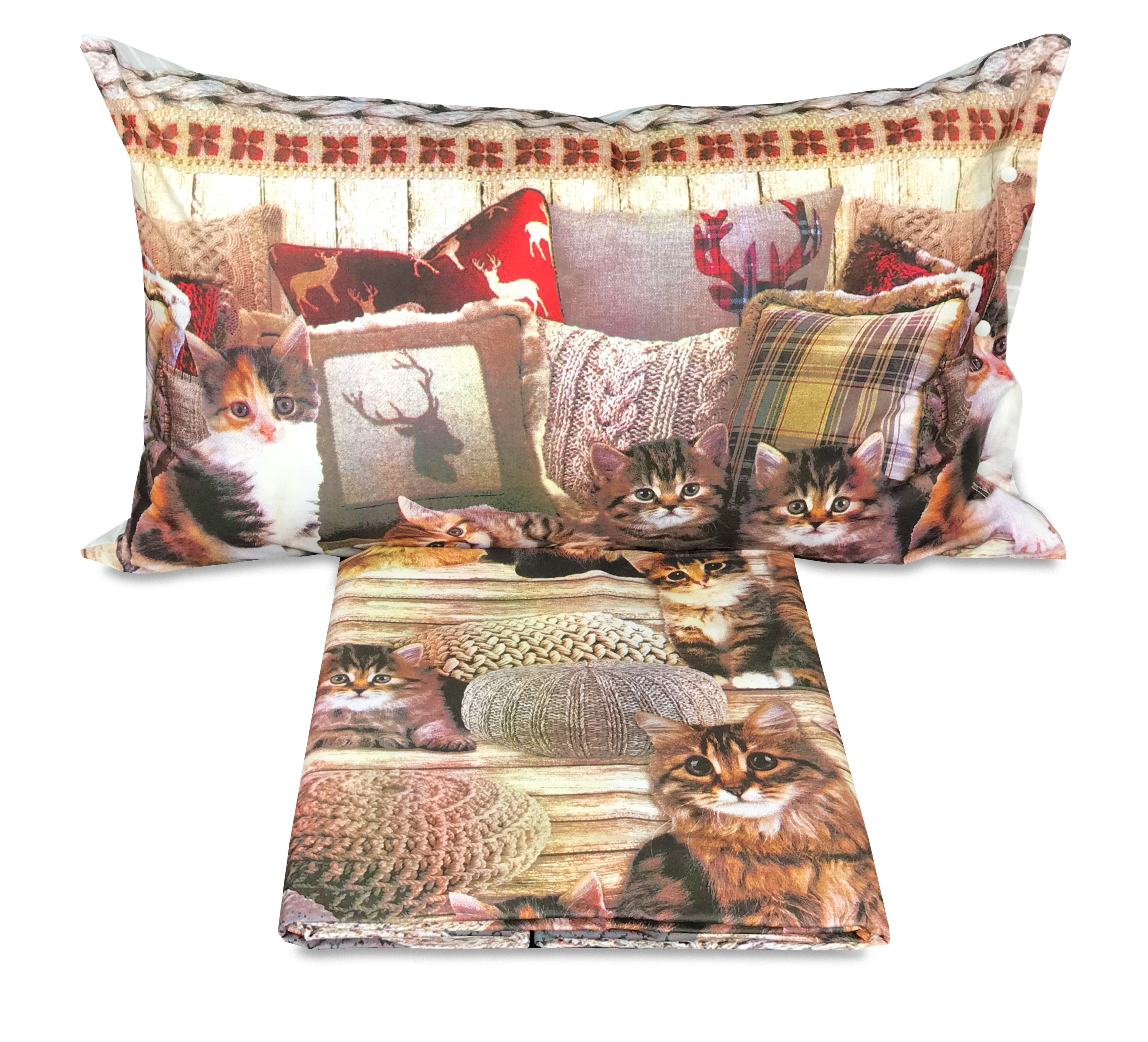 Set Copripiumino Singolo Con Gatti Carini - 135x200 Cm + 2 Federe 50x75 Cm - Foto 13