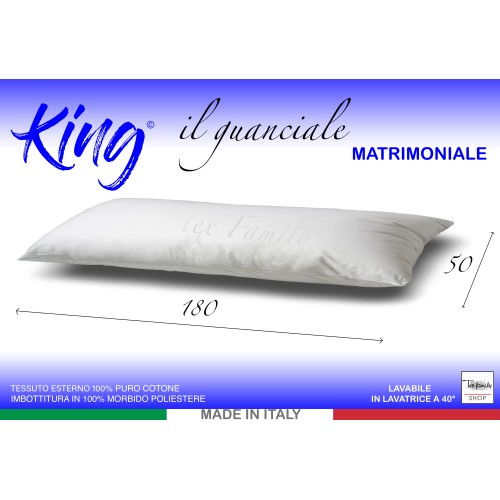 KINGSIZE-KISSEN DOPPELBETT 2 LANG CM. 180 MIS. CM. 50 X 180