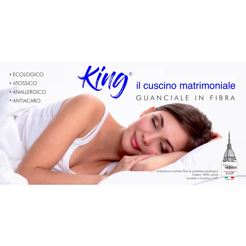 KING PILLOW DOUBLE BED 2 LONG cm. 180 MIS. CM. 50 X 180