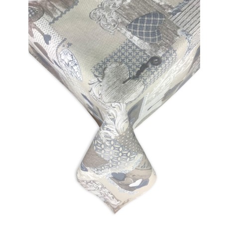 BEIGE TYROLEAN HEART DORY TABLECLOTH MARGOT